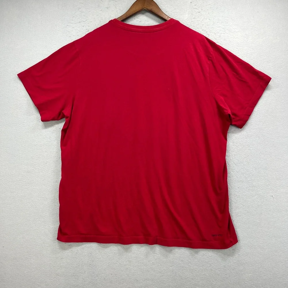 Jordan T Shirt Mens XXL Red Jumpman Logo Dri-Fit Short Sleeve Activewear Sporty